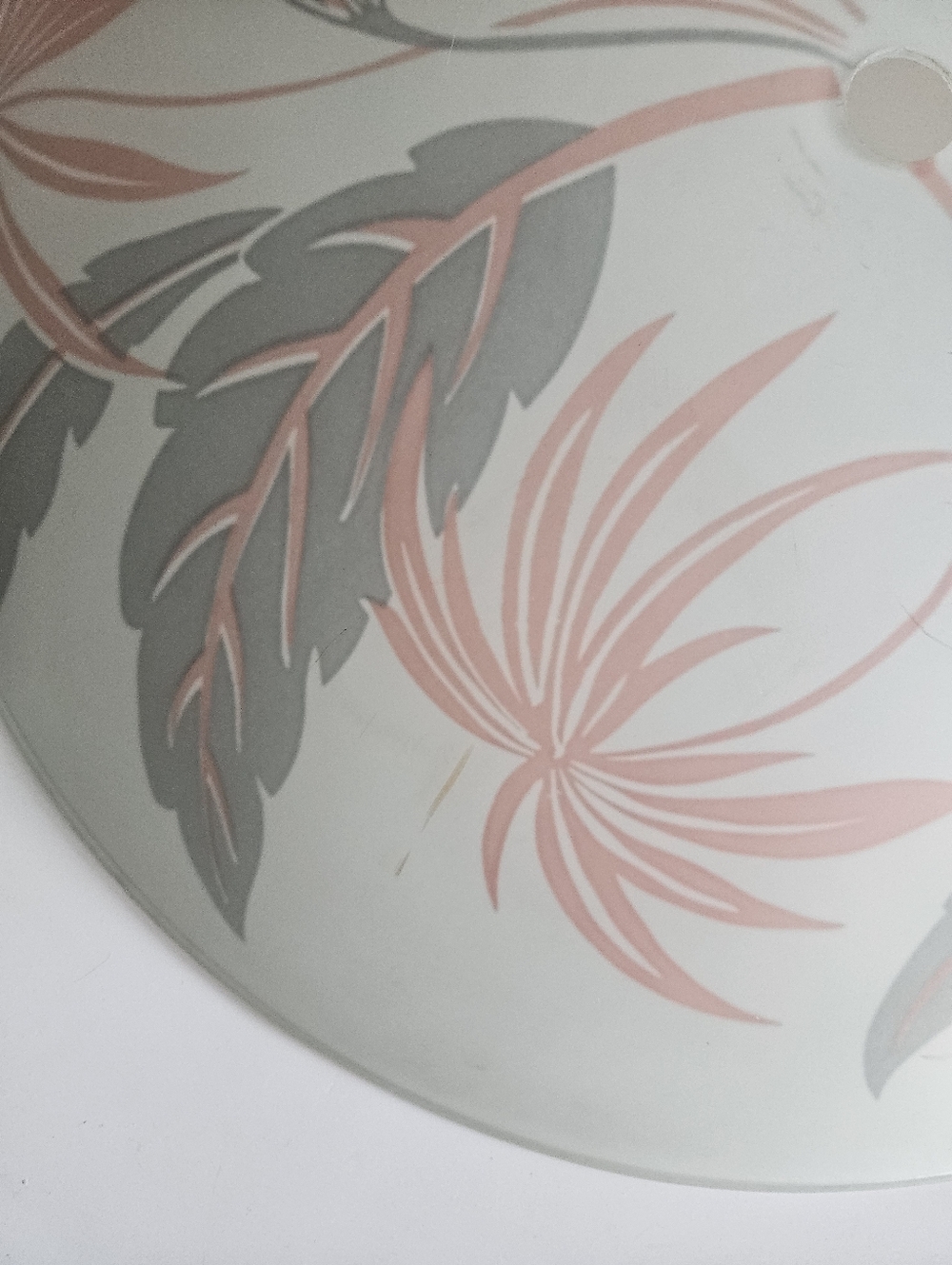 Vintage Mid Century Modern Palm Leaf/Palm Tree Ceiling Flush Mount Light Shade - Picture 6 of 12